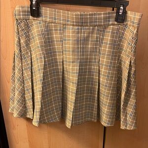 Garage Plaid Tan Skirt